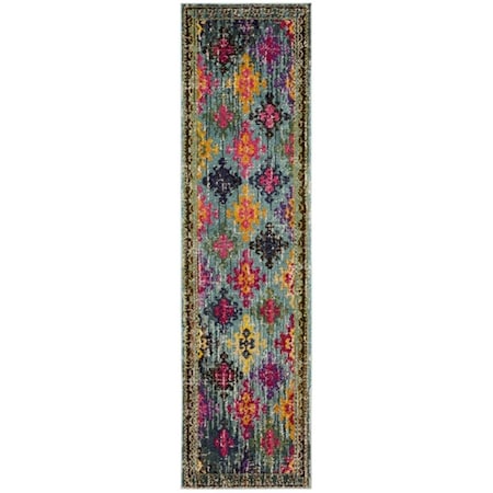 Safavieh 2 ft. - 2 in. x 8 ft. Monaco Power Loomed Runner Rug - Blue and Multi Color MNC244N-28